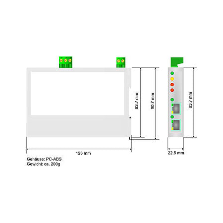 ADFweb.com HD67604-A1 Gateway Profibus Profinet Konverter Abmessungen