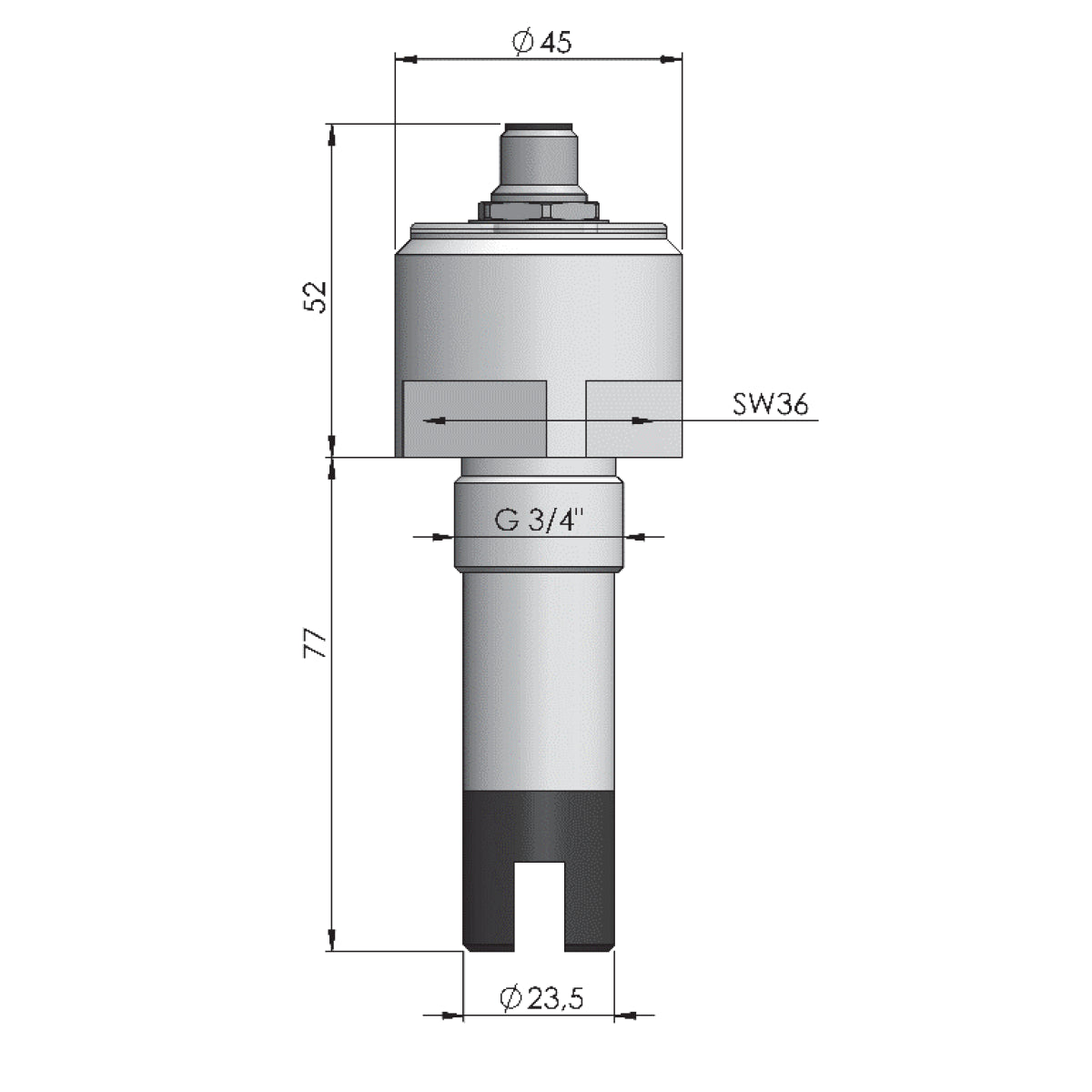 Senseca Condix4623 Digitaler Leitfähigkeits-Converter Abmessungen ehem. GHM Martens